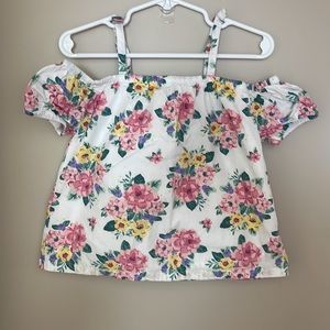 Janie and Jack Off the Shoulder Floral Puff Sleeve Top